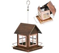 YNPQTDS Bird Feeder House, Large Capacity Hanging Bird Feeder for Bird Watching, Bird House Feeder for Outdoor Use, for Garden, Backyard, Balcony, Patio, Deck, Gazebo