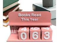 YNPQTDS Books Read This Year Decor - Book Reading Tracker Sign for Shelf,Reading Challenge Display Number Sign for Shelf Students Teachers Readers Library Lovers Table Studio