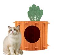 YNPQTDS Cave Bed for Cats, Warm Removable Semi-Closed Carrot Shape Large Cat Cave, for Home Indoor Cats and Small Dogs Sleeping Place Rest