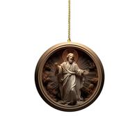 YNPQTDS Christian Christmas Ornaments - 2D Acrylic Religious Decors - Christmas Nativity Ornaments - for Home, Garden Tree, Easter, Holiday, Bookshelf, Car Interior, Door Handle