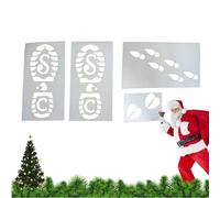 YNPQTDS Christmas Footprint Templates, Foot Stencil for Christmas, Pack of 4 Christmas Stencils Footprint Templates | Small Holiday Stencils, Snow Painting, Paste, Christmas Decoration for Christmas