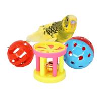 YNPQTDS Colorful Bird Bell Ball, Feeding Ball Feeding Bird Toy, Bite Resistant Hangable Bird Toys With Small Holes Bell, Rolling Interactive Parrot Foot Ball Toy For Parrot Conure Cockatiel Lovebird