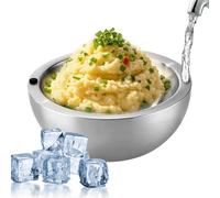 YNPQTDS Cooled Serving Bowl, Stainless Steel Serving Bowl for Cold Foods, Cooling Bowl for Fruit, Fish, Salad, Guacamole, Salsa, Dip, Buffet, Party, Events