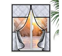YNPQTDS Cover for with heat insulation, for cold weather without drilling, thermal cover as a curtain, suitable for apartments, student dormitories, bedrooms, bathrooms and