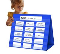 YNPQTDS Desktop Pocket Chart, Tabletop Display Stand, Double-Side Foldable Blending Board for Words Phonics Games, Reading Display for Kids Students Teachers
