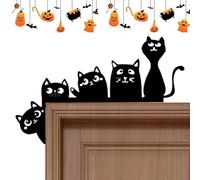 YNPQTDS Door Topper, Cat Silhouette Decorative Signs & Plaques for Living Room, Metal Indoor Door Topper, Cute Indoor Topper, Door Frame Corner Decor Cat Silhouette