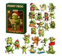 YNPQTDS Frogs 2025 with 24 2D Frog Pendants Acrylic 26 x 18 cm 24 Day Christmas Calendar Countdown Calendar for the Christmas Season Children and Frog Lovers