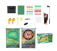 YNPQTDS Golf Chipping Play Mat, Chipping Golf Play Mat, Batting Mat, Double-Sided Multi-Purpose Exercise Mat, Complete Golf Training Mat Set with Dartboard, Stick Chip Game for Playing in