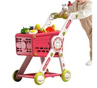 YNPQTDS Grocery Cart for Kids 1-3 | Trolley Toy Grocery Cart with Pretend Food,Pretend Kitchen Accessories Role Playing Trolley for Birthday Holidays Kindergarten Students Boys