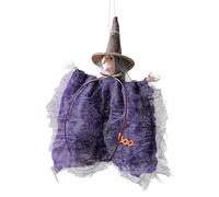 YNPQTDS Halloween Tree Decoration, Net Ghost Decoration, Wall Decoration with Cat Witch Pendant, Party Decoration for Home, Farm Window