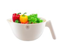 YNPQTDS Kitchen Strainer, 2-Layer Rotating Draining Basket for Fruit, Splash-proof Rotating Strainer Basket for Draining Washing Rice, Salad, Kitchen, Dorm, Student Apartment, Kitchen