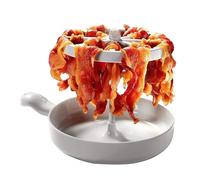 YNPQTDS Microwave Bacon Rack, Crispy Bacon Maker, 26x18x3.7cm Microwave Bacon Cooker, Easy to Use, Dishwasher Safe, Kitchen Accessories Microwave Bacon Crisper Filter Oil and Reduce Fat