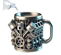 YNPQTDS Motor Design Drinking Cup Car Mo-tor Shape Tea Cups Motor Design Retro Coffee Cup Double Walled Insulated Tea for Morning Coffee and Afternoon Tea