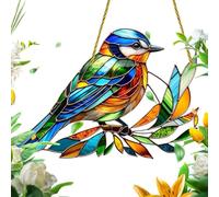 YNPQTDS Multicolor Birds On A Wire High Stained Garden Sun Catcher, Multicolor Birds On A Wire Window Sun Catchers Hanging Ornament, Spirit Birds Hummingbird Suncatchers, Window Panel Sun Catcher