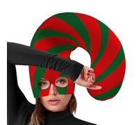 YNPQTDS Santa Hat, Cute and Funny Striped Headpiece, Christmas Hat with Face Cover and Candy Canes Design, for Women, Men and Adults for Holidays, Winter