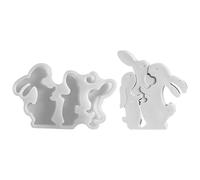 YNPQTDS Silicone mould, family rabbit epoxy resin casting mould, silicone moulds, both for home decoration during the spring holidays as well as for crafts and work with concrete plaster and