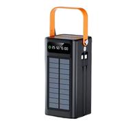 YNPQTDS Solar Portable Charger With Light 4 Outputs And 3 Inputs Built-in Cables 120W Outdoor Battery Pack High Capacity Solar Power Bank For All Mobile Devices Fishing Backpacking Camping Outdoor
