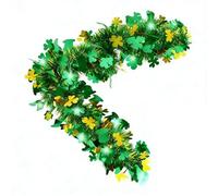YNPQTDS St Patricks Day Garland | 200 cm Green Shamrock Wreath - St. Patrick's Door Wreath, for Weddings, Country House, Living Room, Winter Hallway, Office, Celebration, Birthday Party