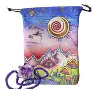 YNPQTDS Tarot Pouch | Tarot Card Holder - Jewelry Pouch with Drawstrings for Crystals Jewelry Divination Supplies Travel, Spiritual Rituals Meditation Practices Yoga Retreats