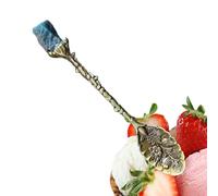 YNPQTDS Teaspoon, retro coffee spoon, vintage spoon, retro spoon, raw stone teaspoon, coffee spoon, dessert spoon, ice cream spoon for