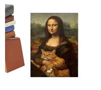 YNPQTDS Wall Picture for Women | Humorous Women Portraits Oil Painting Hand Painted , Painting with Cat Motif for Living Room - For Bedroom, Hotel, Bathroom, Office & Home