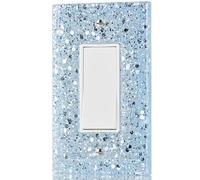 YNQIZKI Blue Glitter Light Switch/Outlet Cover 5.1"x3.15" 1-Gang Rocker