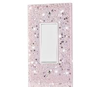 YNQIZKI Pink Light Switch Cover for Girls Room, 1-Gang Rocker, 5.10"x3.15"
