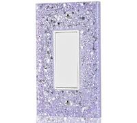 YNQIZKI Purple Light Switch Cover, 1-Gang Rocker, 5.10"x3.15" | Sparkling, For Girls Room, For Bathroom, Outlet Covers Wall Plate, Girls Bedroom Decor