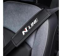 YNQP 2Pcs Car Leather Seat Belt Padding Comfortable Protector Shoulder Pad, for Hyundai N LINE NLINE i20 i30 i40 N Interior Accessories