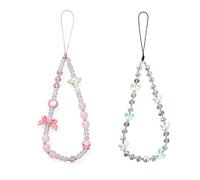 YNR 2 PCS Phone Charm Aesthetic Wrist Strap Phone Lanyard Charm Set Multi Purpose Anti Lost CharmWrist Strap for Wallet Handbag Camera Cell Decoration