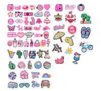 YNR 71 Pcs Pink Cowgirl Preppy Shoe Charms, Summer Halloween Shoe Charms, Cute and Unique Shoe Charm for Clogs, Clog Accessories Pins for Adult Kids Women Men
