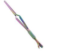 YNR Acrylic Nail Pinching Tool Magic Wand C Curve Nail Puncher Multi Function Tool Cuticle Pusher Cleaner Manicure (Titanium Plain)