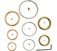 YNR Bull Cow Nose Ring Steel Brass Copper Farm Animal Livestock Free Key & Screw (Outside 2.5" Inside 2.0", Steel)