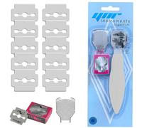 YNR Callus Remover for Feet - Foot File Corn & Callus Remover, Pedicure Tool Includes 10 Replacement Heads, Heel Scrubber & Scraper, Corn Remover for Feet | (White)