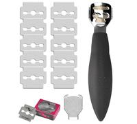 YNR Callus Remover for Feet - Foot File Corn & Callus Remover, Pedicure Tool Includes 10 Replacement Heads, Heel Scrubber & Scraper, Corn Remover for Feet | (Black)