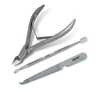 YNR Cuticle Trimmer Cuticle Pusher - Cuticle Cutter Nipper Clipper Dead Skin Remover Scissor Plier Manicure Pedicure Tools Nail Tools Set for Fingernails and Toenails | (3 Pcs)