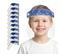 YNR Kids Plastic Safety Face Shield - Full Face Dust Protection, Adjustable Shield Wide Visor Resistant, Spitting Anti Fog Lens, Lightweight, Comfort Soft Sponge, Easy to Carry Unisex | (10 PCS)
