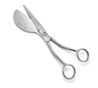 YNR Left Hand Applique Duckbill Machine Embroidery Scissors - Premium German Steel Fabric Scissors Razor-Sharp Small Tip for Optimal Precision Stitches, Crafting, Sewing-Silver 4.5”