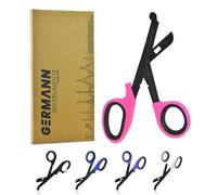 YNR Medical Bandage Scissors - Stainless Steel First Aid Scissors, Curved Paramedic with Serrated Blade, Trauma & Nurse Scissor for EMT, EMS, Vets, Nursing Use (Pink)