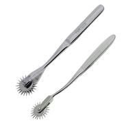 YNR Medical Diagnostic Neurologic Wartenberg - Pin Wheel Sensory Testing, Wartenberg Wheel, Pinwheels Stimulator, Comfortable Grip, Smooth Rolling, Compact & Lightweight | Silver (1 to 2 Row Set)
