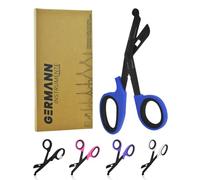 YNR Medical Scissors - Stainless Steel First Aid Scissors, Curved Paramedic with Serrated Blade, Trauma & Nurse Scissor for EMT, EMS, Vets, Nursing Use (Blue)