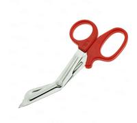 YNR Medical Scissors - Stainless Steel First Aid Scissors, Curved Paramedic with Serrated Blade, Trauma & Nurse Scissor for EMT, EMS, Vets, Nursing Use | (Red) 7.5 Inches