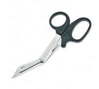 YNR Medical Scissors - Stainless Steel First Aid Scissors, Curved Paramedic with Serrated Blade, Trauma & Nurse Scissor for EMT, EMS, Vets, Nursing Use | (Black) 5.5 Inches