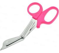 YNR Medical Scissors - Stainless Steel First Aid Scissors, Curved Paramedic with Serrated Blade, Trauma & Nurse Scissor for EMT, EMS, Vets, Nursing Use | (Pink) 7.5 Inches