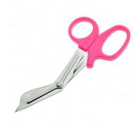 YNR Medical Scissors - Stainless Steel Utility First Aid Scissors, Curved Paramedic with Serrated Blade, Trauma & Nurse Scissor for EMT, EMS, Vets, Nursing Use | (Pink) 5.5 Inches