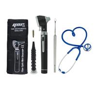 YNR® Otoscope Stethoscope Ear Wax Remover Ear Scope ENT EMT Set CE Approved (Black)