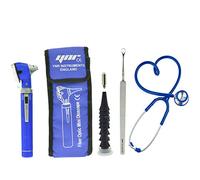 YNR® Otoscope Stethoscope Ear Wax Remover Ear Scope ENT EMT Set CE Approved (Blue)