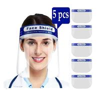 YNR Plastic Safety Face Shield - Full Face Dust Protection, Adjustable Shield Wide Visor Resistant, Spitting Anti Fog Lens, Lightweight, Comfort Soft Sponge, Portable & Easy to Carry Unisex | (5PCS)