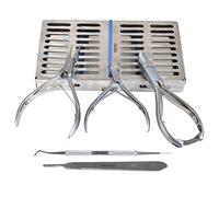 YNR Podiatry Instrument Set 6 Piece Chiropodist Tools Kit with Sterilization Tray Nail Nipper, Blacks File, Diamond Deb Dresser and Scalpel Blade Handle Podiatry Care - Hospital Grade