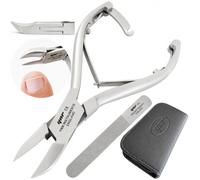 YNR Professional Toenail Clippers and Nail Cutters Set for Thick Hard Nails - 15 cm Heavy Duty Podiatry Nippers with Concave Blade, Metal File and Storage Case
